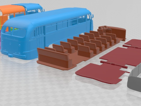 Mercedes Benz O 321 H Bus 1954 Printable 3D Print Model