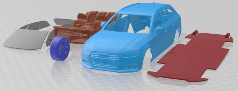 Audi A4 Avant 2016 Printable Car 3D Print Model .c4d .max .obj .3ds .fbx .stl .blend
