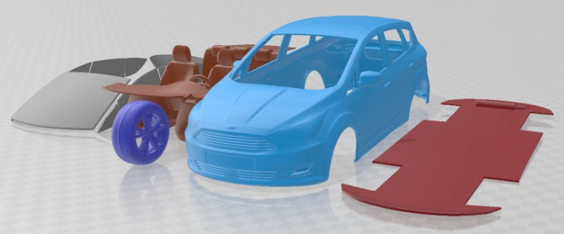 C Max 2015 Printable Car 3D Druckmodell .c4d .max .obj .3ds .fbx .stl .blend 