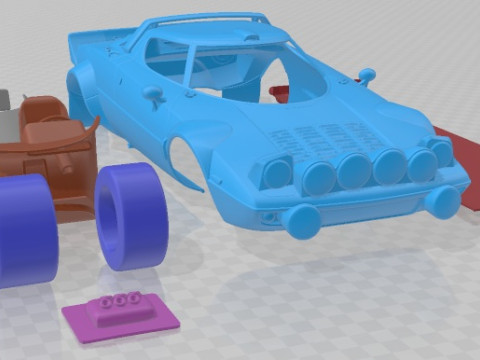 Lancia Stratos HF 1974 Printable Car 3D Print Model