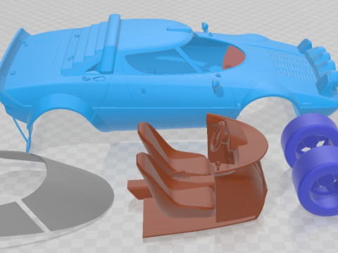 Lancia Stratos HF 1974 Printable Car 3D Print Model