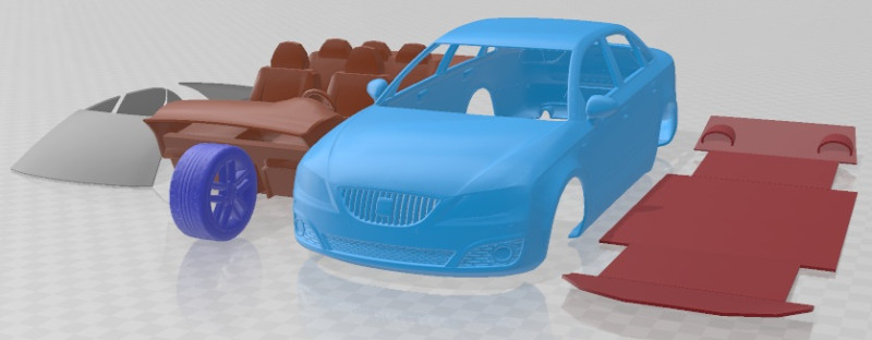 Seat Exeo Sedan 2009 Printable Car 3D Print Model .c4d .max .obj .3ds .fbx .stl .blend 