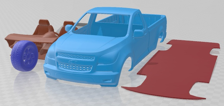 Chevrolet Colorado Regular Cab 2012 Printable Car 3D Принт Модель .c4d .max .obj .3ds .fbx .stl .blend 