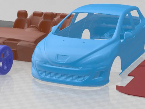 Peugeot 308 2008 Printable Car 3D Print Model