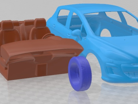 Peugeot 308 2008 Printable Car Modelo de Impressão 3D
