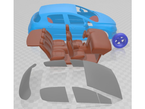 Peugeot 308 2008 Printable Car Modelo de Impressão 3D