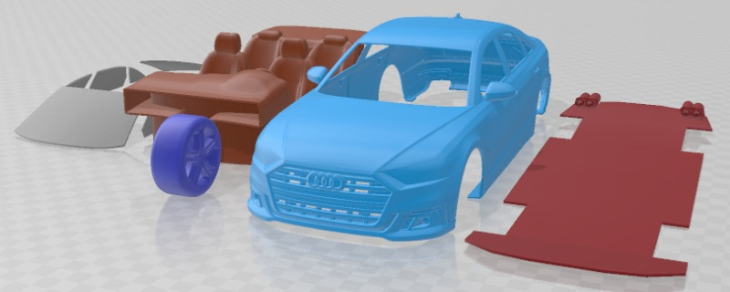 Audi S8 2020 Printable Car 3D printmodel .c4d .max .obj .3ds .fbx .stl .blend 