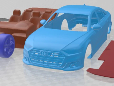 Carro imprim&iacute;vel Audi S8 2020 Modelo de Impressão 3D