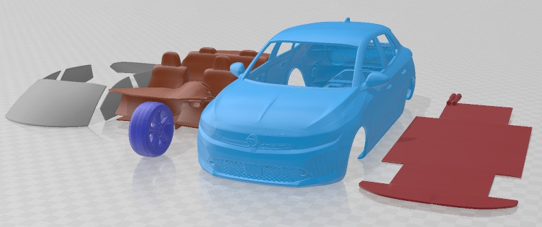 Opel Corsa 2024 Printable Car 3D 打印模型 .c4d .max .obj .3ds .fbx .stl .blend 