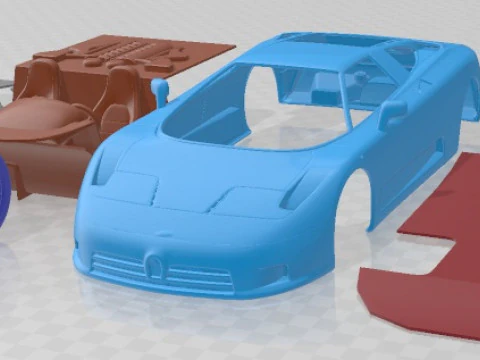Bugatti EB 110 1991 Druckbares Auto 3D Druckmodell