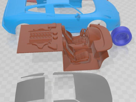 Bugatti EB 110 1991 Printable Car 3D Print Model