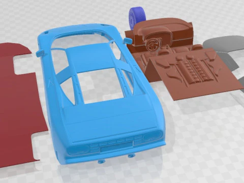 Bugatti EB 110 1991 Printable Car 3D Print Model