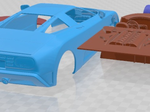 Bugatti EB 110 1991 Printable Car 3D Baskı Modeli