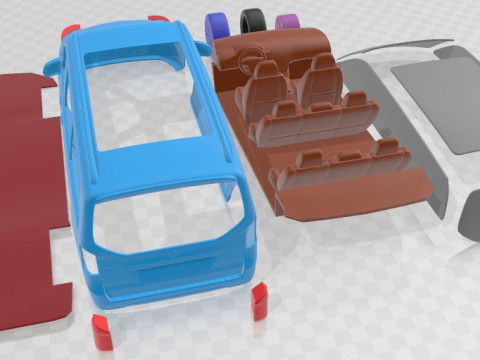 Mercedes Benz V Class EQV 2020 Printable Van Modelo de Impressão 3D