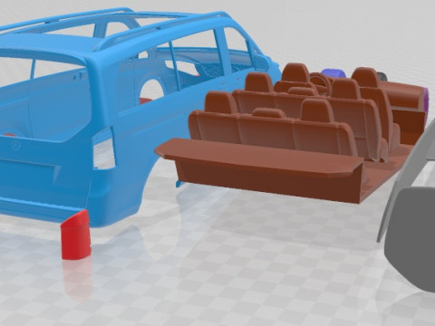 Mercedes Benz V Class EQV 2020 Printable Van Modelo de Impressão 3D