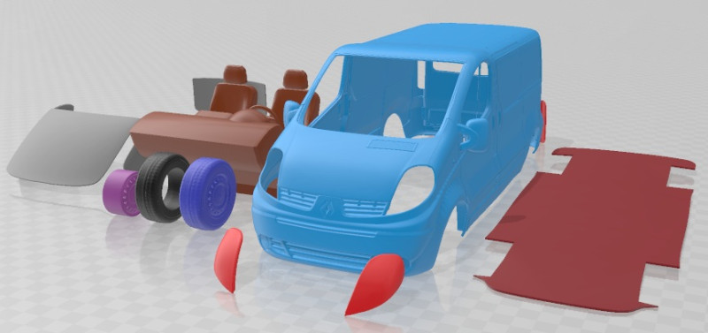 Renault Trafic 2010 Printable Van 3D Print Model .c4d .max .obj .3ds .fbx .stl .blend