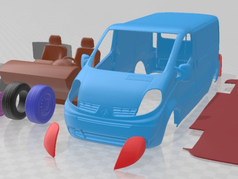 Renault Trafic 2010 Printable Van 3D 打印模型