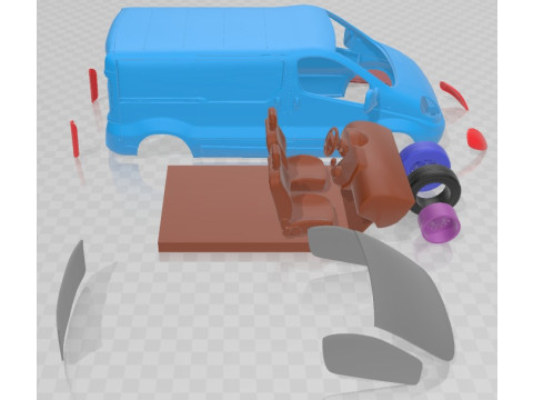Renault Trafic 2010 Printable Van 3D Print Model