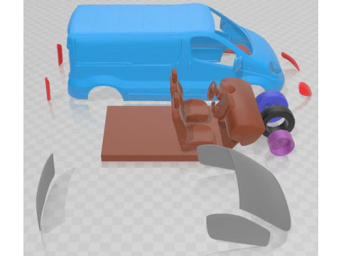 Renault Trafic 2010 Printable Van 3D Print Model