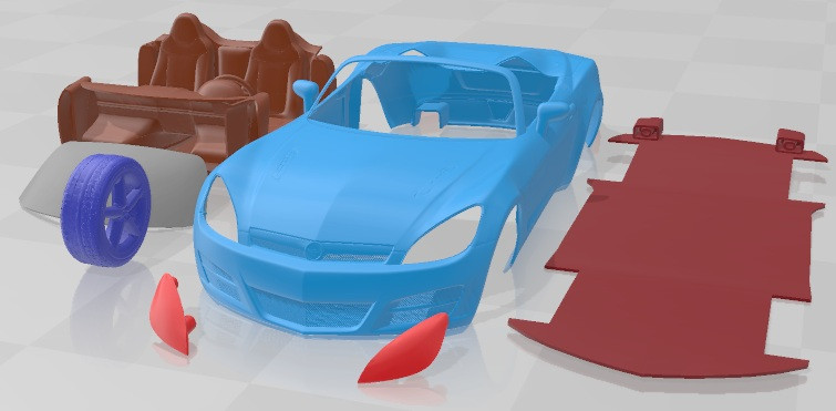 Opel GT 2007 Printable Car 3D Baskı Modeli .c4d .max .obj .3ds .fbx .stl .blend
