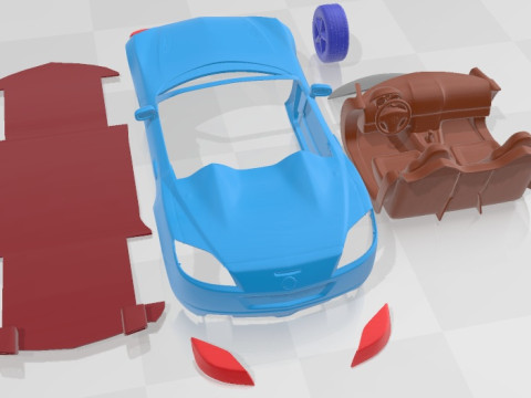 Opel GT 2007 Printable Car 3D Baskı Modeli