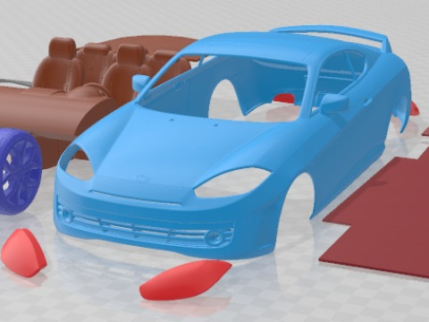 Hyundai Tiburon Coupe 2008 Printable Car Modèles 3D en vedette