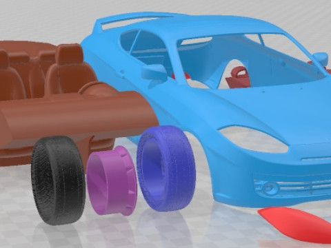 Hyundai Tiburon Coupe 2008 Printable Car Modelo de Impressão 3D