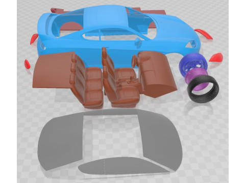 Hyundai Tiburon Coupe 2008 Printable Car Modelo de Impressão 3D