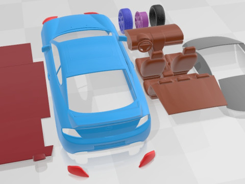 Hyundai Tiburon Coupe 2008 Printable Car Modelo de Impressão 3D