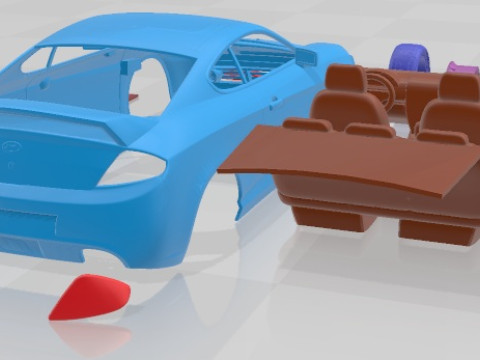 Hyundai Tiburon Coupe 2008 Printable Car Modelo de Impressão 3D