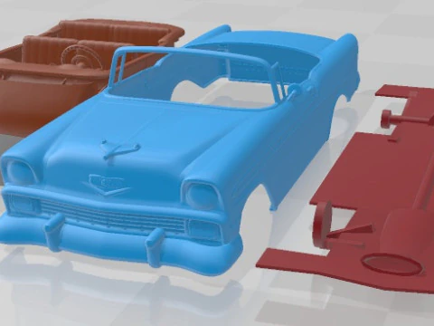 Mobil Cetak Convertible Chevrolet Bel Air 1956 Model Cetak 3D