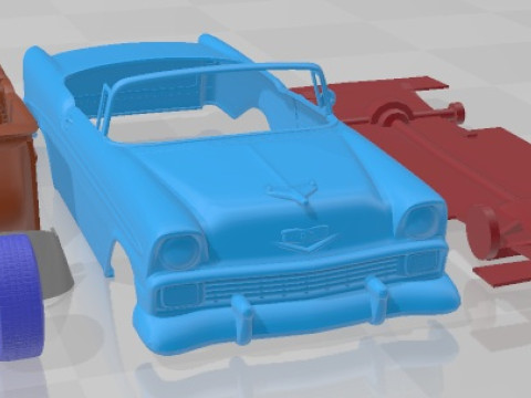 Chevrolet Bel Air 1956 Convertible Printable Car 3D Print Model