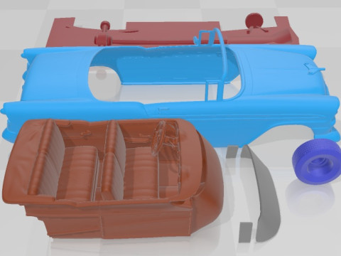 Chevrolet Bel Air 1956 Convertible Printable Car 3D Print Model