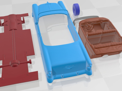 Chevrolet Bel Air 1956 Convertible Printable Car 3D Print Model