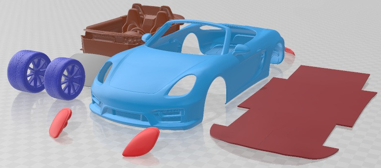 Porsche Boxster GTS 2015 Printable Car 3D Print Model .c4d .max .obj .3ds .fbx .stl .blend