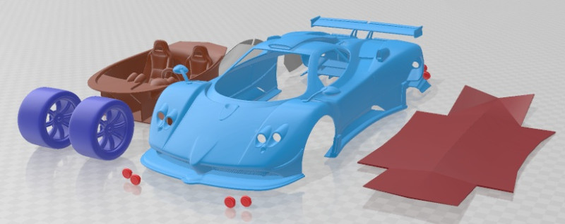 帕加尼 Zonda Cinque 可打印汽车 3D 打印模型 .c4d .max .obj .3ds .fbx .stl .blend 