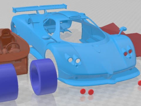 帕加尼 Zonda Cinque 可打印汽车 3D 打印模型