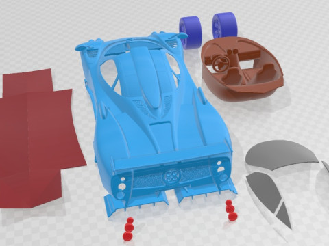 帕加尼 Zonda Cinque 可打印汽车 3D 打印模型
