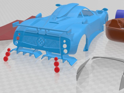 帕加尼 Zonda Cinque 可打印汽车 3D 打印模型