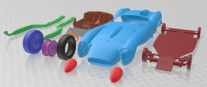 Ferrari 250 Testa Rossa 1957 Printable Car 3D Print Model .c4d .max .obj .3ds .fbx .stl .blend