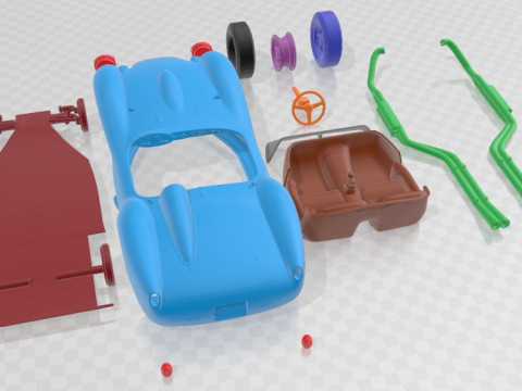 Ferrari 250 Testa Rossa 1957 Printable Car 3D Print Model