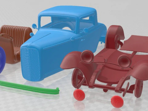 Model B De Luxe Coupe V8 1932 Mobil Cetak Model Cetak 3D