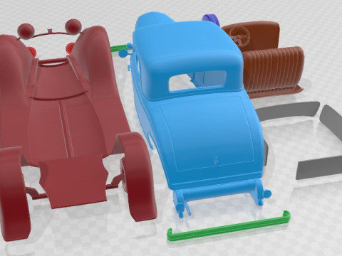 Model B De Luxe Coupe V8 1932 Printable Car 3D Print Model