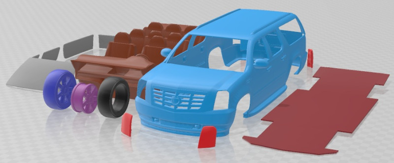 Cadillac Escalade ESV 2010 Printable Car 3Dプリントモデル .c4d .max .obj .3ds .fbx .stl .blend 