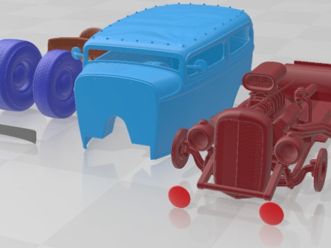 Tudor 1929 Hot Rod Printable Car 3D 打印模型