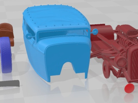Tudor 1929 Hot Rod Printable Car Model do druku 3D