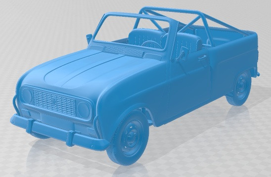 Renault 4 F4 1974 Safari Printable Car Model Cetak 3D .c4d .max .obj .3ds .fbx .stl .blend