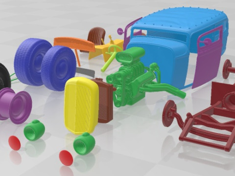 Tudor 1929 Hot Rod Printable Car 3D 打印模型