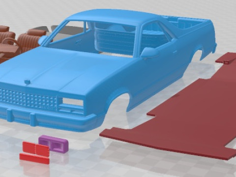 Chevrolet El Camino 1982 Printable Car Modèles 3D en vedette