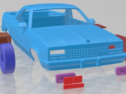 Chevrolet El Camino 1982 Printable Car 3D Print Model